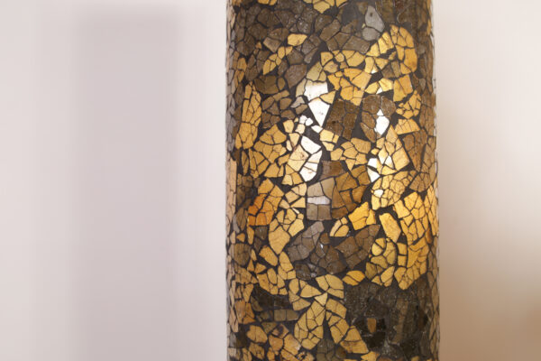 VL. Cilinder Glas Mozaiek Bruin/Goud 150 cm
