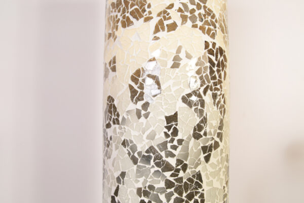 VL. Cilinder Glas Mozaiek Wit/Grijs 150 cm
