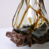 Ornament met Glas 8 cm met Bruine nerf