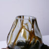 Ornament met Glas 8 cm met Bruine nerf