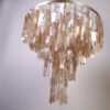Hanglamp Kroon Goud Schelp Amber 60 cm